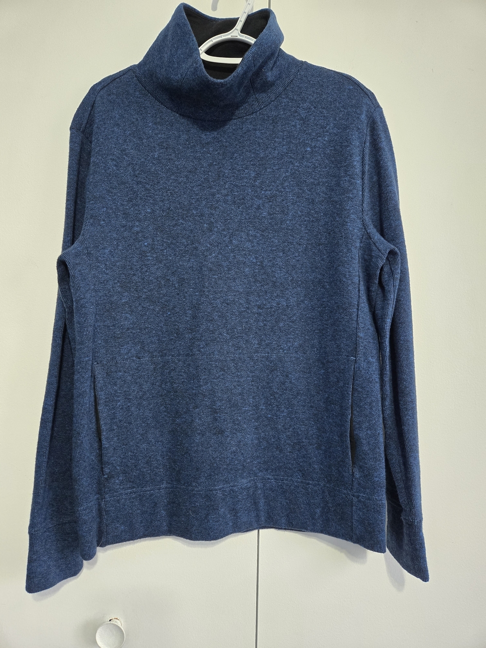 Banana Republic Turtleneck Sweater Medium Blue Knit 100% Cotton Lightweight